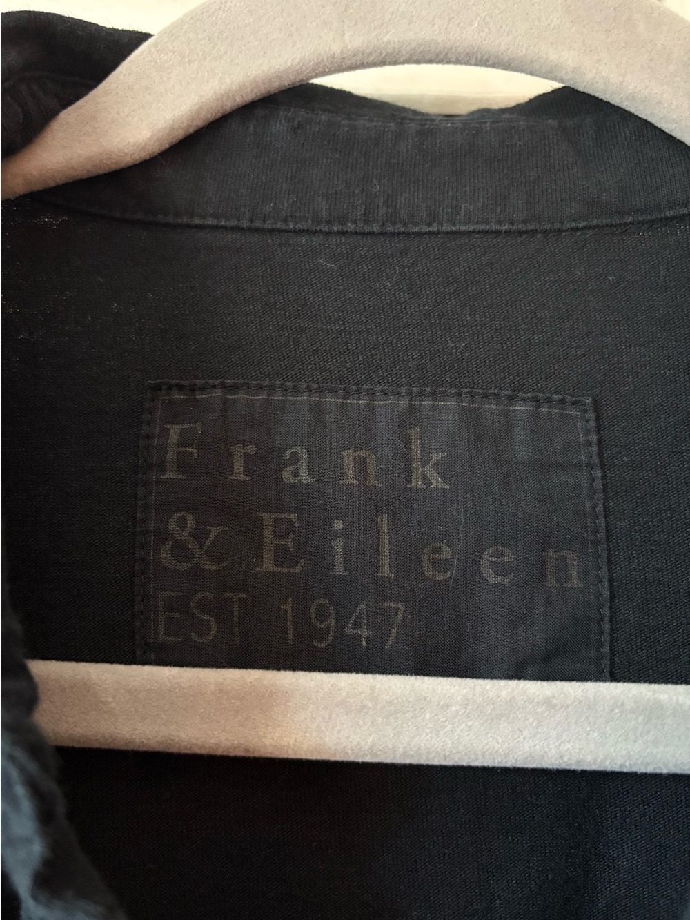Frank & Eileen Patty Polo Top XL Black Raw Hem Oversized Short Sleeve - Picture 5 of 5